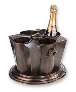 Old Dutch International Old Dutch 1qt Iron 4-Bottle Antique Wine Cooler