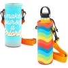 Zodaca 2 Pack Neoprene Water Bottle Koozies with Shoulder Strap (1000 ml)