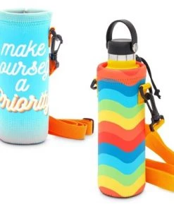 Zodaca 2 Pack Neoprene Water Bottle Koozies with Shoulder Strap (1000 ml)