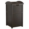 Suncast Patio Garbage Waste Trash Can Bundled w/ Patio Cooler w/ Cabinet & Wire Basket