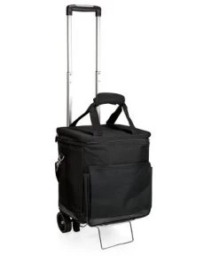 Legacy Cellar 6-Bottle Wine Carrier and Cooler Tote with Trolley - Black/Gray