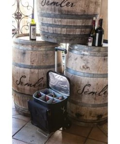 Legacy Cellar 6-Bottle Wine Carrier and Cooler Tote with Trolley - Black/Gray -Deals Coolers Store unnamed file 1114
