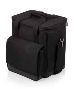 Picnic Time Six Bottle Wine Carrier and 2.25qt Cooler Tote - Black