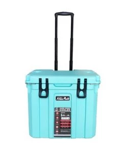 XtremepowerUS Portable Insulated Ice Chest 37 Quart Bottle Opener Cooler Telescoping Handle, Aqua