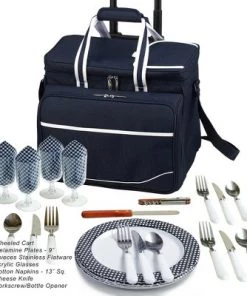 Picnic at Ascot Equipped Picnic Cooler with Service for 4 on Wheels -Deals Coolers Store unnamed file 1202