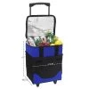 Picnic at Ascot 32 Can Collapsible Rolling Insulated Cooler - Royal Blue