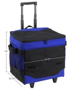 Picnic at Ascot 60 Can Collapsible Insulated Rolling Cooler - Royal Blue