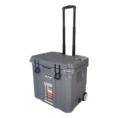 XtremepowerUS 37 Quart Insulated Ice Chest Cooler Bottle Opener Cooler, Telescoping Handle and Wheel, Grey 2 XtremepowerUS 37 Quart Insulated Ice Chest Cooler Bottle Opener Cooler, Telescoping Handle and Wheel, Grey - Image 2
