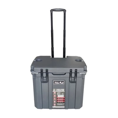 XtremepowerUS 37 Quart Insulated Ice Chest Cooler Bottle Opener Cooler, Telescoping Handle and Wheel, Grey 3 XtremepowerUS 37 Quart Insulated Ice Chest Cooler Bottle Opener Cooler, Telescoping Handle and Wheel, Grey - Image 3