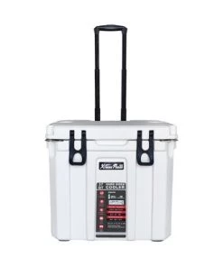 XtremepowerUS 37 Quart Ice Chest Cooler Bottle Opener Insulated Telescoping Handle, White