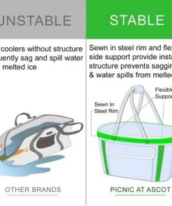Picnic at Ascot Large Family Size Insulated Folding Collapsible Picnic Basket Cooler with Sewn in Frame -Deals Coolers Store unnamed file 1637