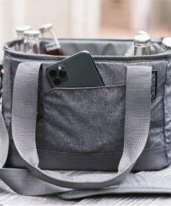 CleverMade Soft Sided 16qt Cooler with Shoulder Strap - Gray