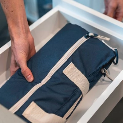 CleverMade Soft Sided 20qt Cooler Tote - Navy/Cream 1 CleverMade Soft Sided 20qt Cooler Tote - Navy/Cream