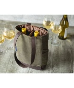 Picnic Time 34.65qt Waxed Canvas Wine Bag -Deals Coolers Store unnamed file 1865