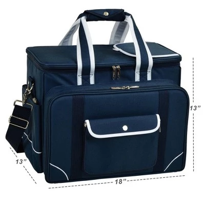 Picnic at Ascot- Ultimate Insulated Picnic Cooler with Service for 4 - Navy 1 Picnic at Ascot- Ultimate Insulated Picnic Cooler with Service for 4 - Navy