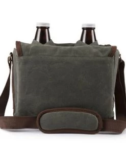 Picnic Time 7qt Double Growler Cooler Tote Green/Brown