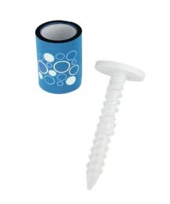 Pool Central 8.25" Blue and White Magnetic Insulated Beverage Coozie with Ground Stake