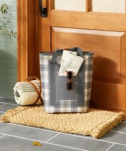 Hearth & Hand With Magnolia Portable 19qt Insulated Fall Tartan Plaid Backpack Cooler Blue/Gray/Cream - Hearth & Hand™ with Magnolia