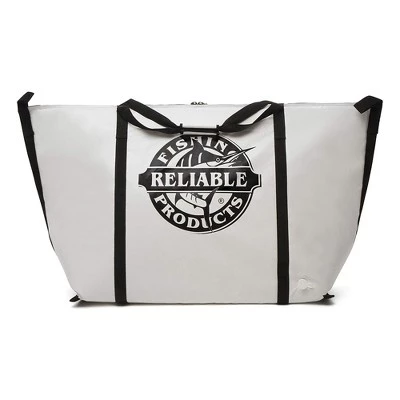 Reliable Fishing Products 28 Inch Tall by 48 Inch Long UV Proof Insulated Cooler Kill Bag for Fresh Catches with Drain Plug, White 1 Reliable Fishing Products 28 Inch Tall by 48 Inch Long UV Proof Insulated Cooler Kill Bag for Fresh Catches with Drain Plug, White