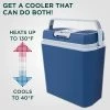 Ivation Electric Cooler & Warmer with Handle | 24 L Portable Thermoelectric Fridge for Vehicles & Trucks| 110V AC Home Power Cord & 12V Car Adapter for Camping, Travel & Picnics