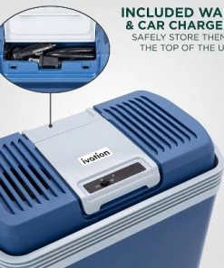 Ivation Electric Cooler & Warmer with Handle | 24 L Portable Thermoelectric Fridge for Vehicles & Trucks| 110V AC Home Power Cord & 12V Car Adapter for Camping, Travel & Picnics -Deals Coolers Store unnamed file 695