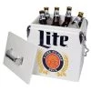 Koolatron MLVIC-13 Official Miller Lite Design 14 Quart 13 Liter Beer Cooler Metal Exterior with Built-In Bottle Opener