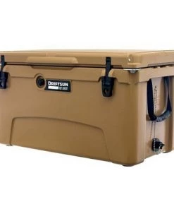 Driftsun Heavy Duty Rotomolded Thermoplastic UV Resistant Portable 75 Quart Insulated Hardside Ice Chest Beverage Cooler, Tan