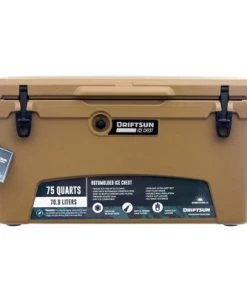 Driftsun Heavy Duty Rotomolded Thermoplastic UV Resistant Portable 75 Quart Insulated Hardside Ice Chest Beverage Cooler, Tan -Deals Coolers Store unnamed file 847