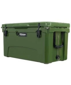 Elkton Outdoors ELK-ICE-75GRN Heavy Duty Rotomolded Portable 75 Quart Commercial Grade Insulated Hardside Ice Chest Beverage Cooler, Green