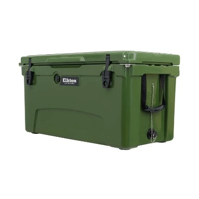 Elkton Outdoors ELK-ICE-75GRN Heavy Duty Rotomolded Portable 75 Quart Commercial Grade Insulated Hardside Ice Chest Beverage Cooler, Green 1 Elkton Outdoors ELK-ICE-75GRN Heavy Duty Rotomolded Portable 75 Quart Commercial Grade Insulated Hardside Ice Chest Beverage Cooler, Green