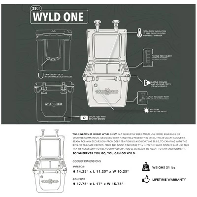 Wyld Gear 25 Quart Wyld One Hard Cooler - Solid White 5 Wyld Gear 25 Quart Wyld One Hard Cooler - Solid White - Image 5
