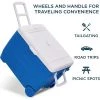 Ivation Electric Cooler & Warmer with Wheels & Handle |50 Quart (48 L) Portable Thermoelectric Fridge For vehicles & Trucks| 110V AC Home Power Cord & 12V Car Adapter for Camping, Travel & Picnics