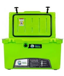 Frosted Frog 45 Quart Roto-Molded Commercial Grade Foam Insulated Cooler Ice Chest with Sealing Gasket, Drain Plug, and 2 Bottle Openers, Green